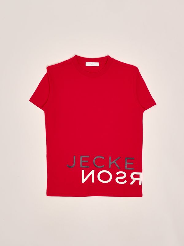 1. T-shirt bambino in cotone Rosso Jeckerson 119tjmjs25