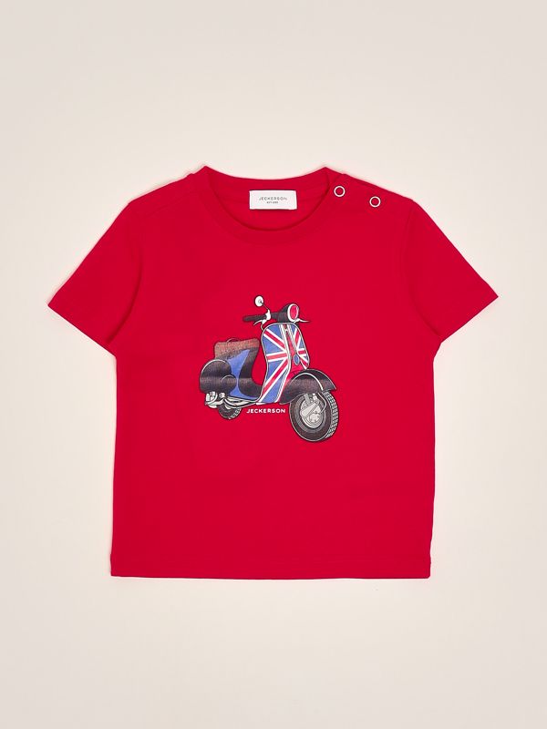 T-shirt neonato in cotone 316tjmns25 Rosso