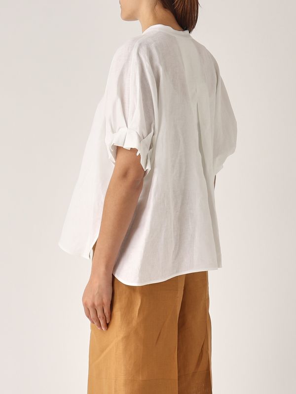 3. Linen shirt for women White Meimeij m5eh05