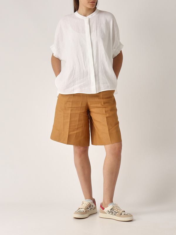 5. Linen shirt for women White Meimeij m5eh05