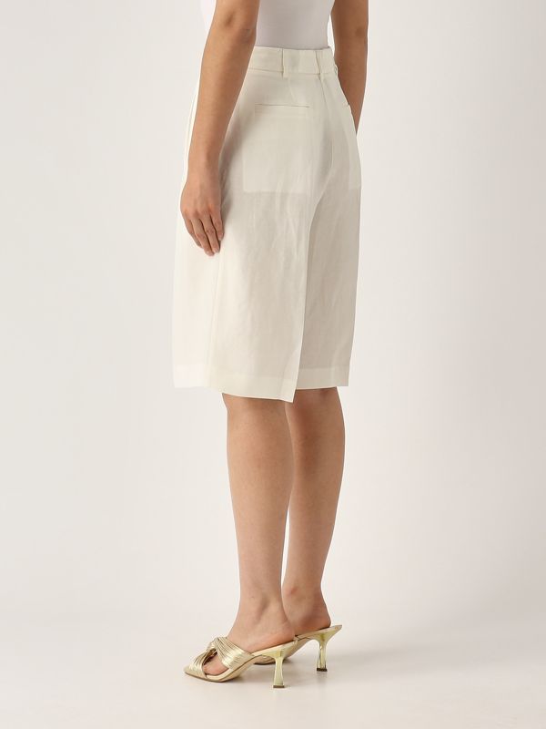 3. Bermuda donna in misto lino Bianco Meimeij m5ei07