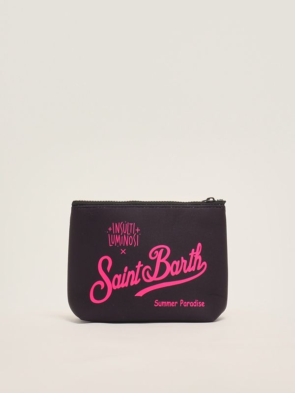 2. Pochette Aline in scuba Nero-Wine surf MC2 Saint Barth alin001