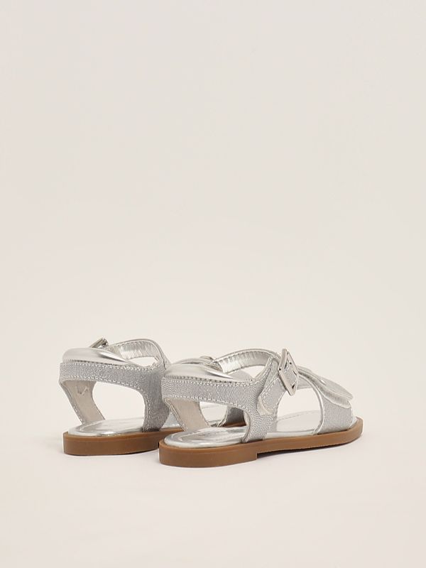 3. Kieran imitation leather flat sandals for girls Silver Michael Kors mk01429