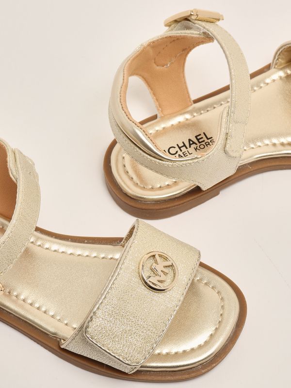 4. Kieran imitation leather flat sandals for girls Gold Michael Kors mk01429