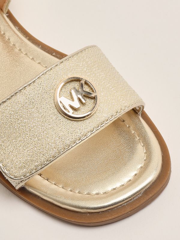 5. Kieran imitation leather flat sandals for girls Gold Michael Kors mk01429