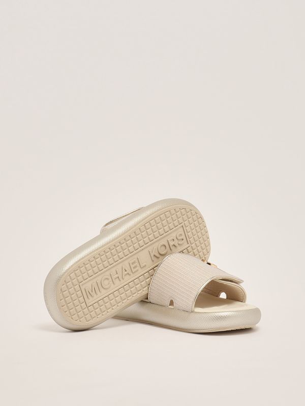 4. Raelynn Darby rubber slippers for girls Platinum Michael Kors mk01951