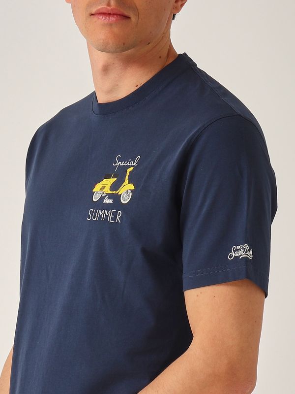 4. T-shirt uomo in cotone Blu MC2 Saint Barth tshm001