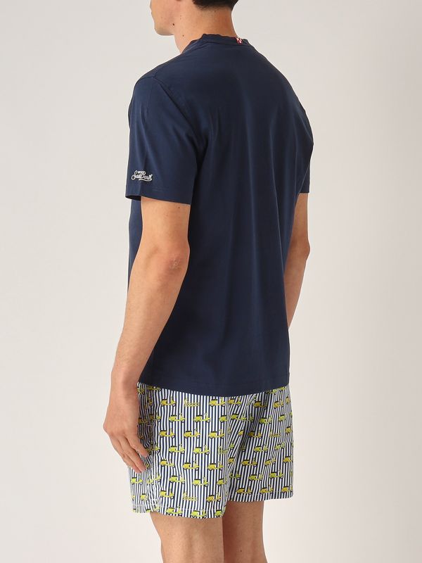3. T-shirt uomo in cotone Blu MC2 Saint Barth tshm001