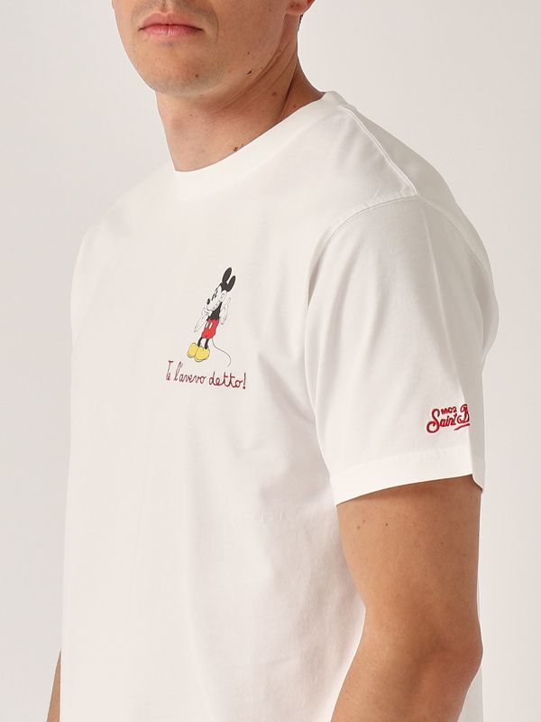 4. T-shirt uomo in cotone Mickey-Bianco MC2 Saint Barth tshm001