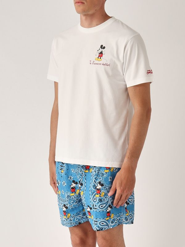 2. T-shirt uomo in cotone Mickey-Bianco MC2 Saint Barth tshm001