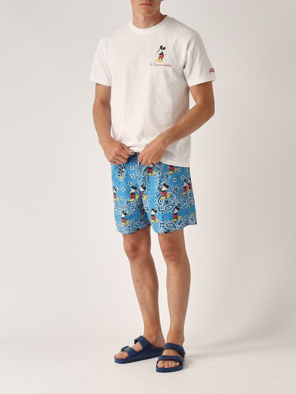 5. T-shirt uomo in cotone Mickey-Bianco MC2 Saint Barth tshm001