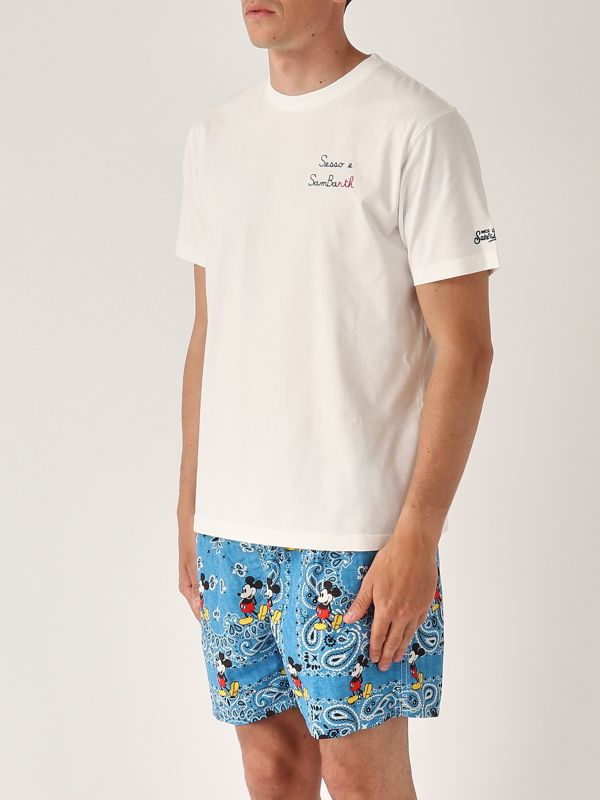 2. T-shirt homme en coton Blanc MC2 Saint Barth pot0001