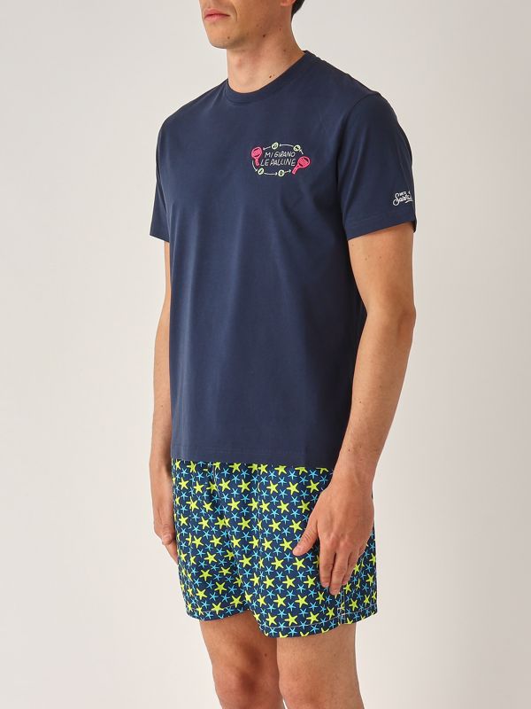 2. T-shirt homme en coton Bleu MC2 Saint Barth pot0001