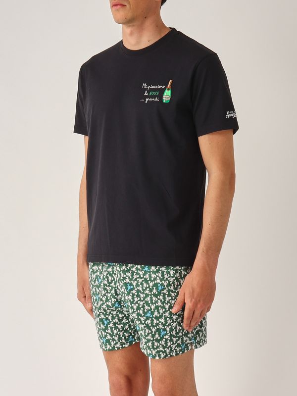 2. T-shirt homme en coton Noir MC2 Saint Barth pot0001