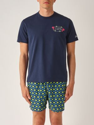 Herren-T-Shirt aus Baumwolle Blau MC2 Saint Barth