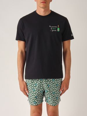 1. T-shirt homme en coton Noir