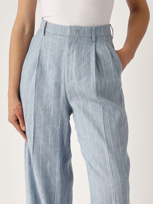 P-Ebony linen and stretch cotton trousers for women 340299p