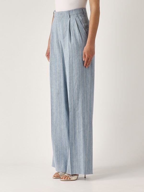 P-Ebony linen and stretch cotton trousers for women 340299p