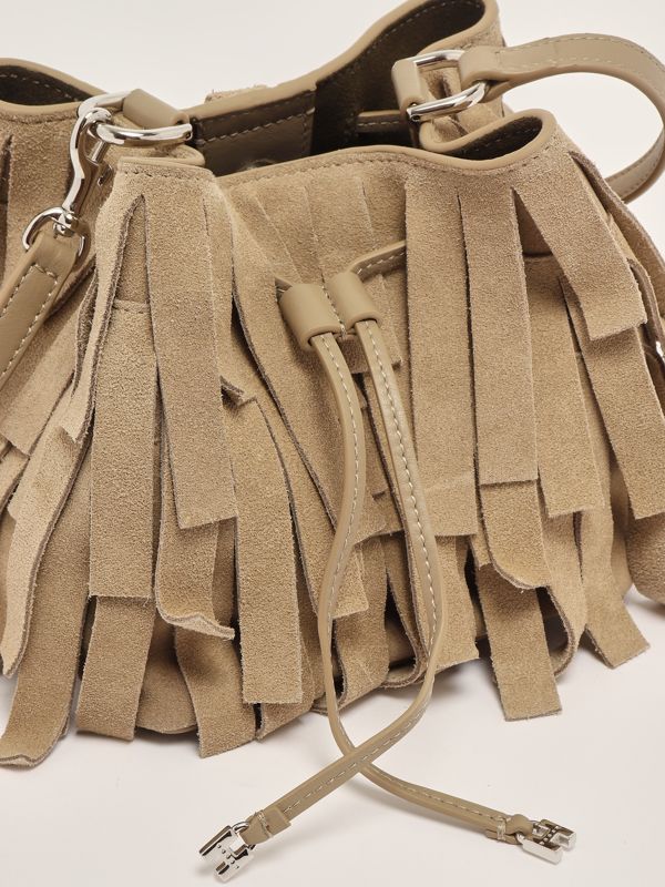 4. Hocket Mini suede bucket bag for women Sand Hogan kbw01rk2100u4n