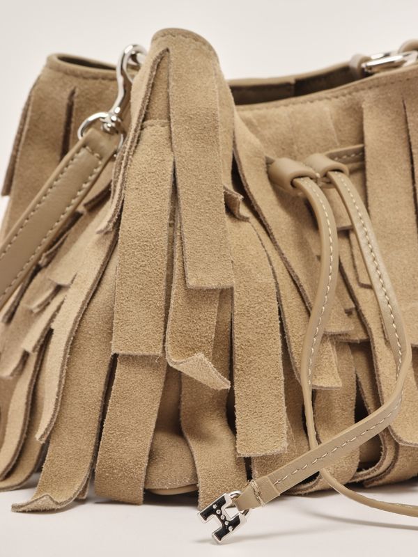 5. Hocket Mini suede bucket bag for women Sand Hogan kbw01rk2100u4n