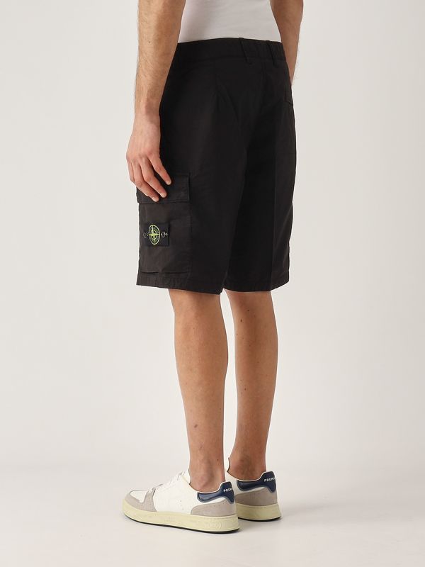 Stone Island Men's cotton bermuda shorts - Black | Caposerio.com