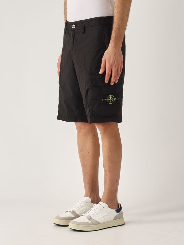 Stone Island Men's cotton bermuda shorts - Black | Caposerio.com