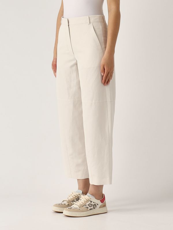 Women's Jack pants in cotton blend 2519131103600 Cream