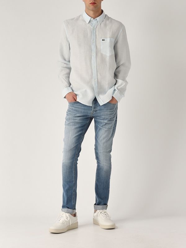 5. Camicia uomo in lino Cielo Lacoste ch5692