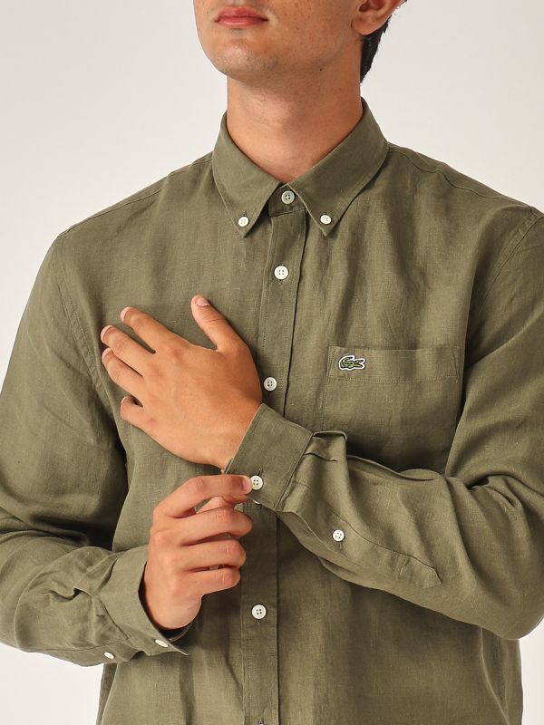 4. Camicia uomo in lino Militare Lacoste ch5692