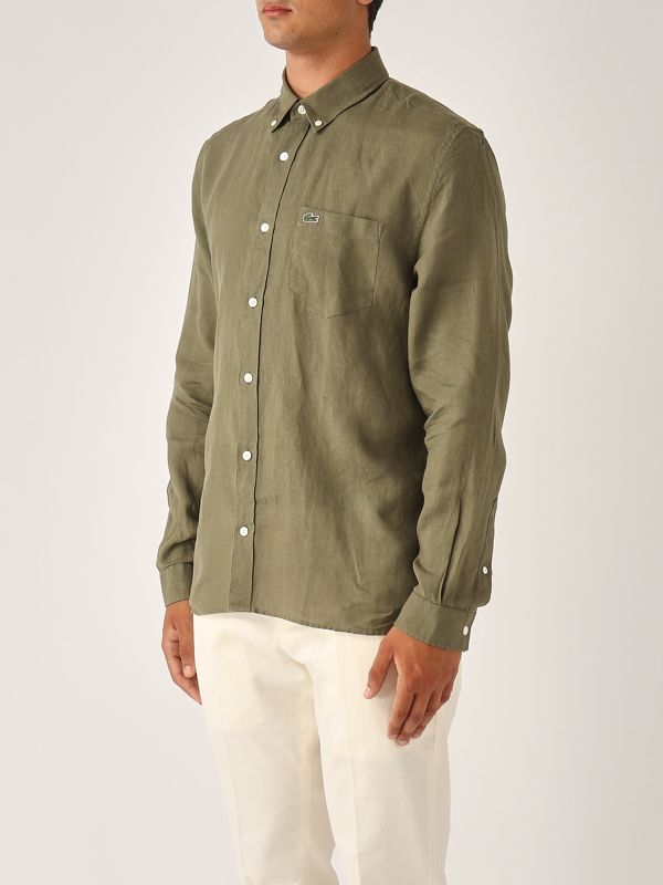 2. Camicia uomo in lino Militare Lacoste ch5692