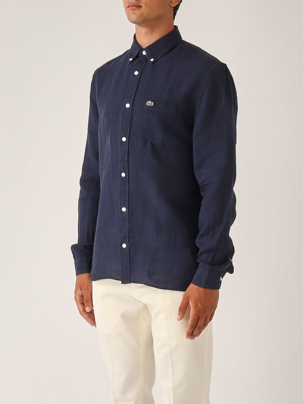 2. Camicia uomo in lino Navy Lacoste ch5692