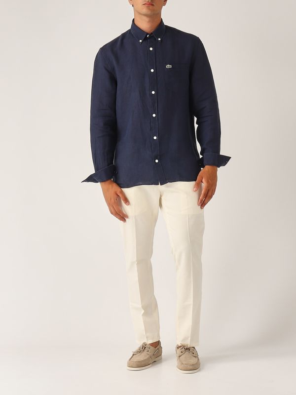 5. Camicia uomo in lino Navy Lacoste ch5692
