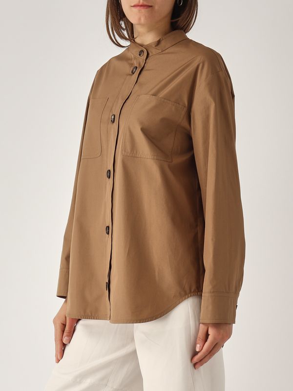 S Max Mara Doris women's cotton shirt - Camel | Caposerio.com