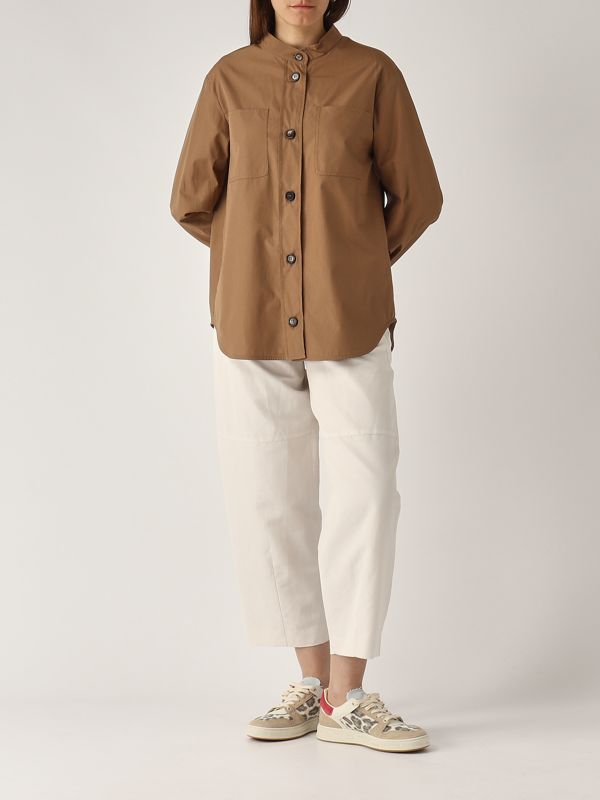 S Max Mara Doris women's cotton shirt - Camel | Caposerio.com