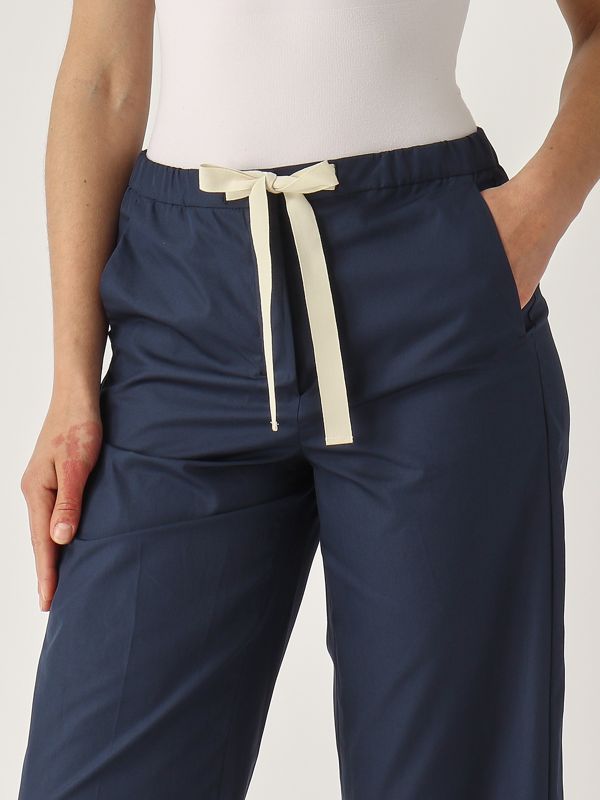 4. Pantalone donna Argento in cotone Navy S Max Mara 2519131013600