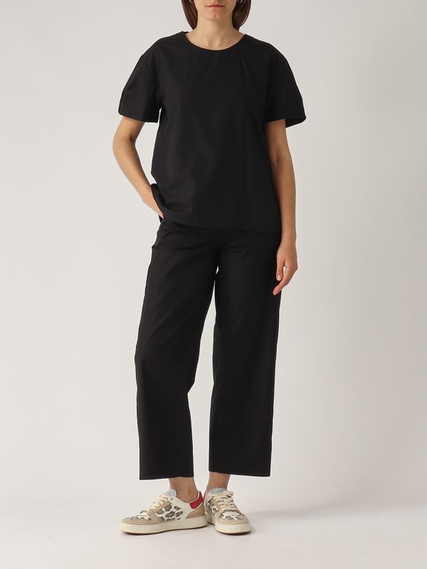 5. Pantalone donna Argento in cotone Nero S Max Mara 2519131013600
