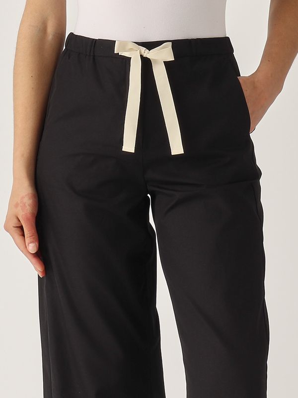 4. Pantalone donna Argento in cotone Nero S Max Mara 2519131013600