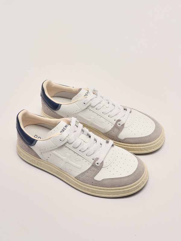 2. Quinn 7323 men's faux leather sneakers White-Grey Premiata quinn7323