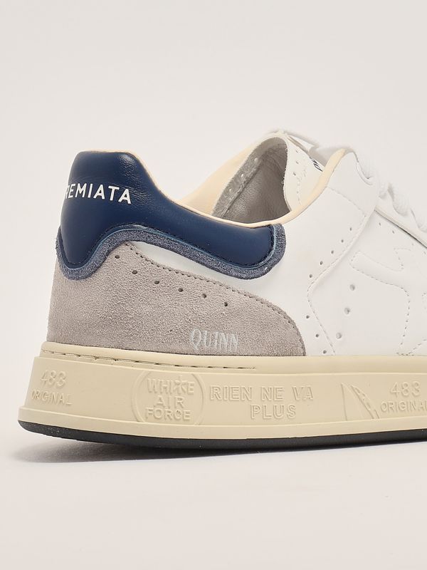 5. Quinn 7323 men's faux leather sneakers White-Grey Premiata quinn7323