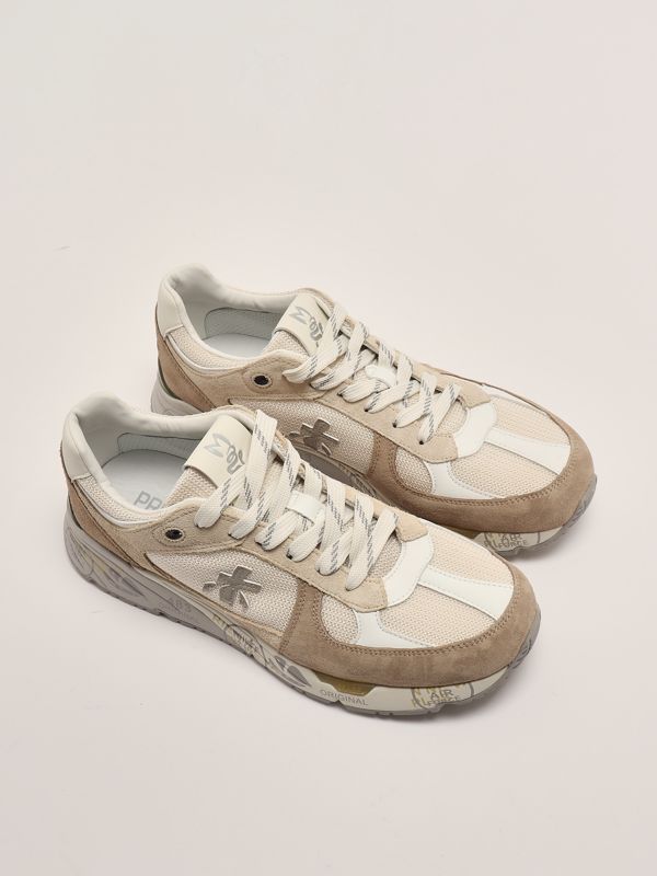 2. Mase 7241 leather and nylon sneakers for men Beige-Walnut Premiata mase7241