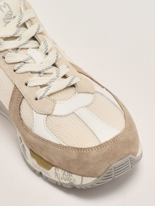 5. Mase 7241 leather and nylon sneakers for men Beige-Walnut Premiata mase7241