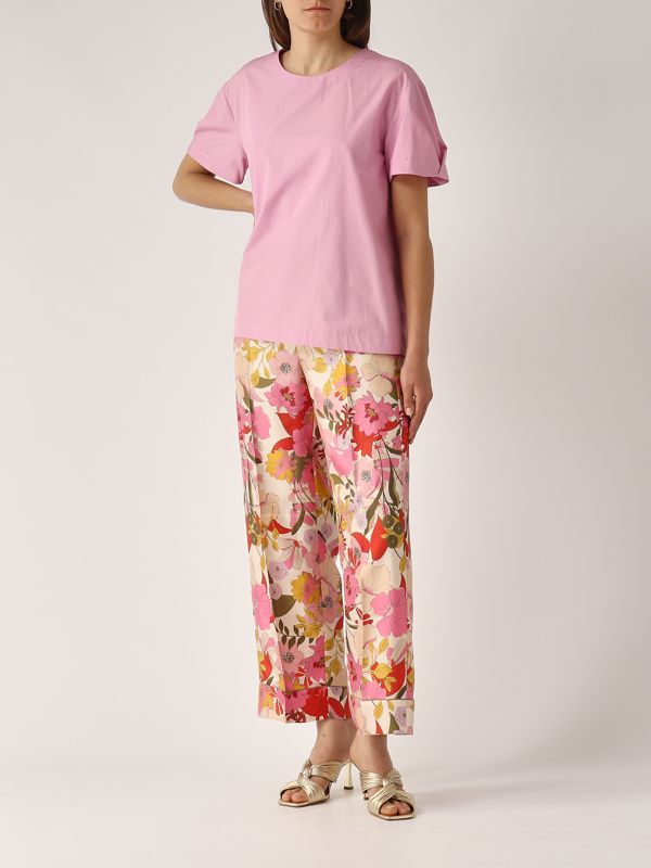 【S MAX MARA】LEDA 柄ツイル パジャマ パンツ Patterned twill pyjama trousers, pink | 