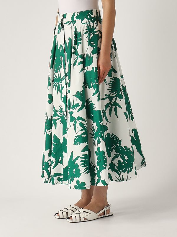 2. Women's cotton skirt Idoneo White-Green Max Mara Studio 2516101062600