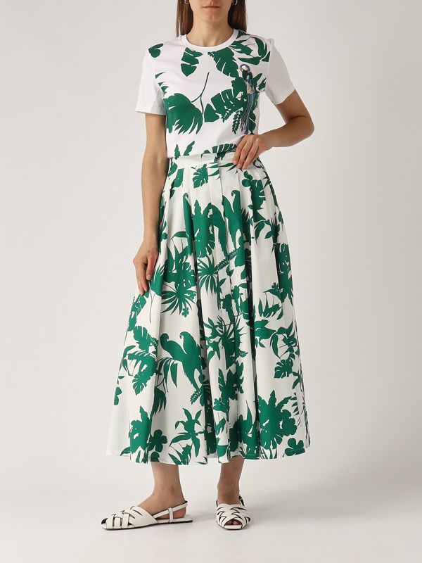 5. Women's cotton skirt Idoneo White-Green Max Mara Studio 2516101062600