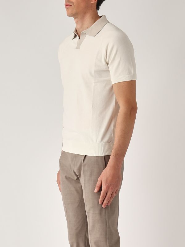 2. Organic cotton men's polo shirt Natural Gran Sasso 5716518045