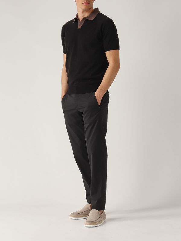 5. Organic cotton men's polo shirt Black Gran Sasso 5716518045