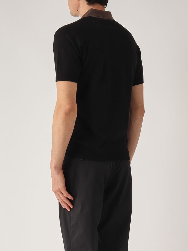 3. Organic cotton men's polo shirt Black Gran Sasso 5716518045