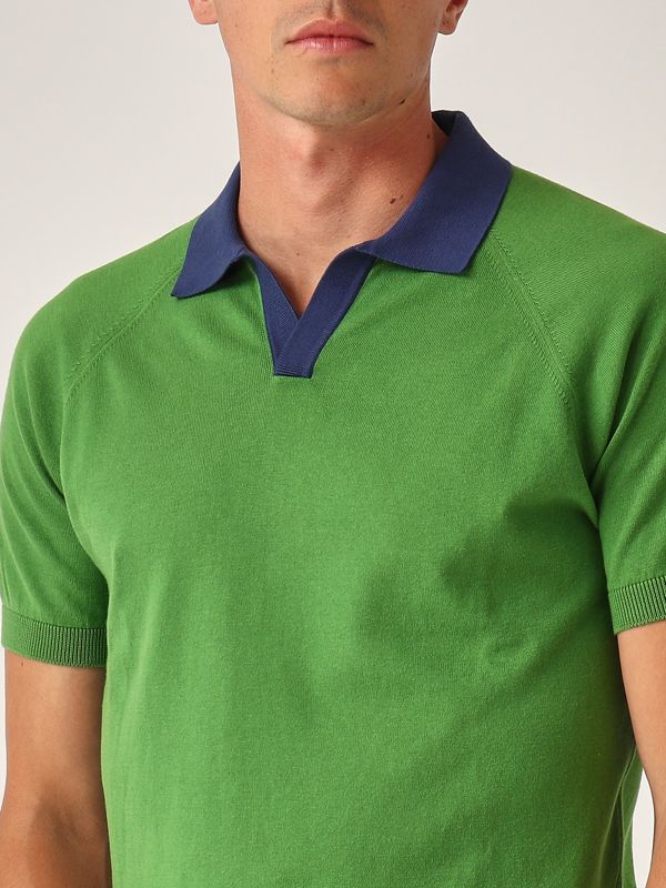 4. Organic cotton men's polo shirt Apple Green Gran Sasso 5716518045