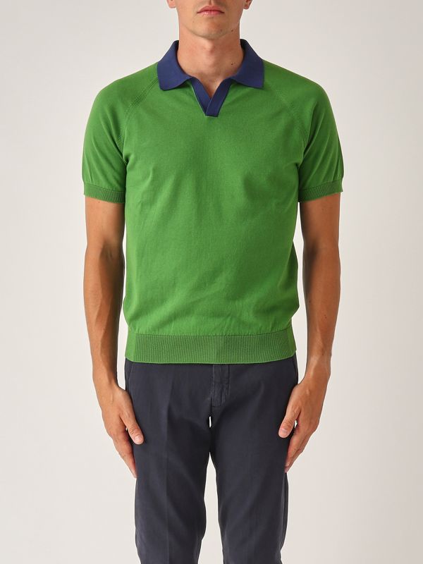1. Organic cotton men's polo shirt Apple Green Gran Sasso 5716518045
