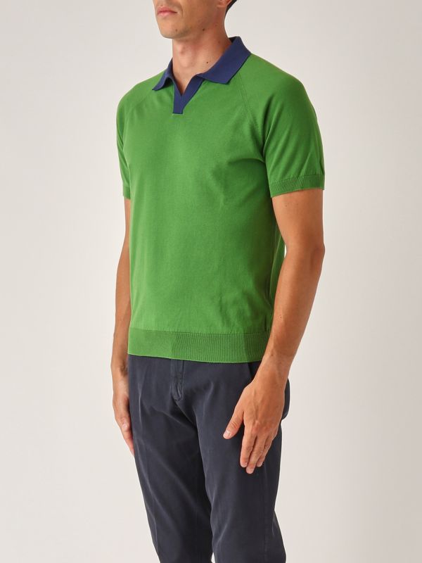 2. Organic cotton men's polo shirt Apple Green Gran Sasso 5716518045